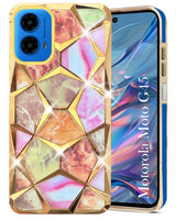 For Motorola Moto G45 Back Cover Case ( Dual Design Glitter Sparkle and Detachable Diamond Print Case | Soft and Flexible)