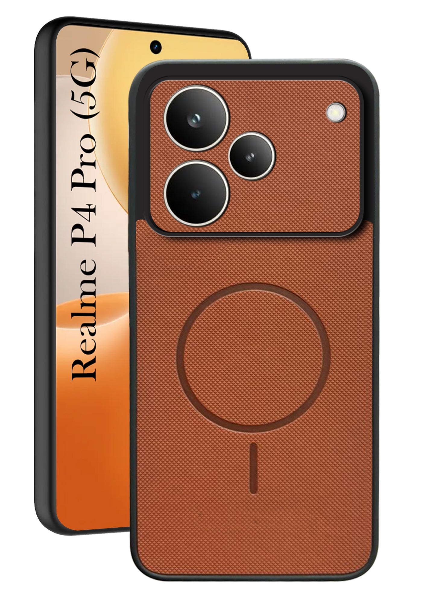 For Realme P4 Pro Back Cover Case PU Leather (Texture Grip Design | Professional Minimalist | Camera Protection | Soft and Flexible)