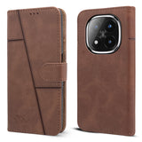 For Redmi Note 14 Pro Plus Flip Cover Case ( Stitched Leather with Magnetic Closure)