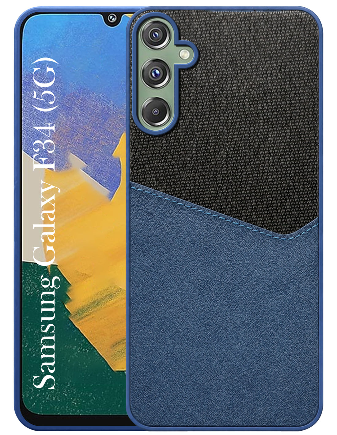 For Samsung Galaxy F34 5G Back Cover Case (Dual PU Leather Stitch | Professional Minimalist | Soft and Flexible)