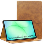 For Samsung Galaxy Tab A11 Plus 11 Inch SM-X230/X236B Flip Cover Folio Cover (PU Leather | Multi-Angle Smart Stand | Card Storage Slots | Silicone Back Pouch)