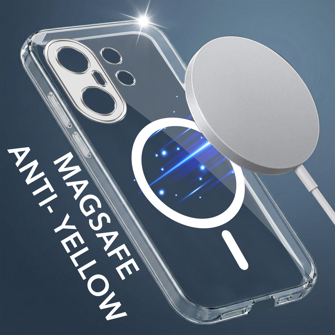 For Vivo X200 FE Back Cover Case Lifetime Anti-Yellow MagSafe Compatible Clear (Sleek Hard Crystal | Shockproof and Camera Protection)