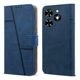 For Tecno Pop 8 Flip Case Cover (Stitched Leather with Magnetic Closure)
