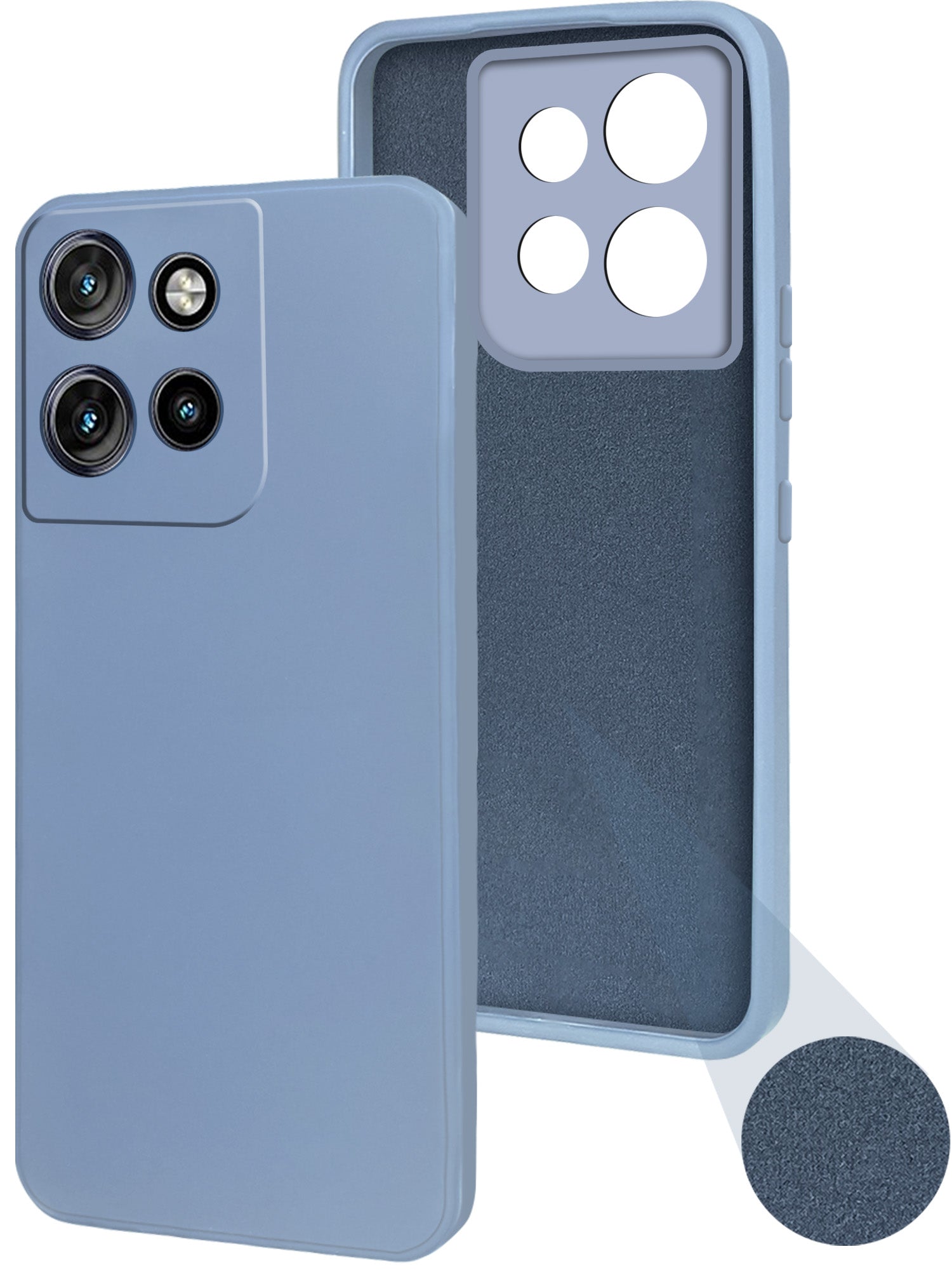 For Motorola Moto Edge 50 Neo Back Cover Case ( Matte Finish Silicone with Inside Fiber cloth)
