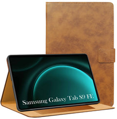 For Samsung Galaxy Tab S9 FE X510 Flip Cover Folio Cover (PU Leather | Multi-Angle Smart Stand | Card Storage Slots | Silicone Back Pouch)