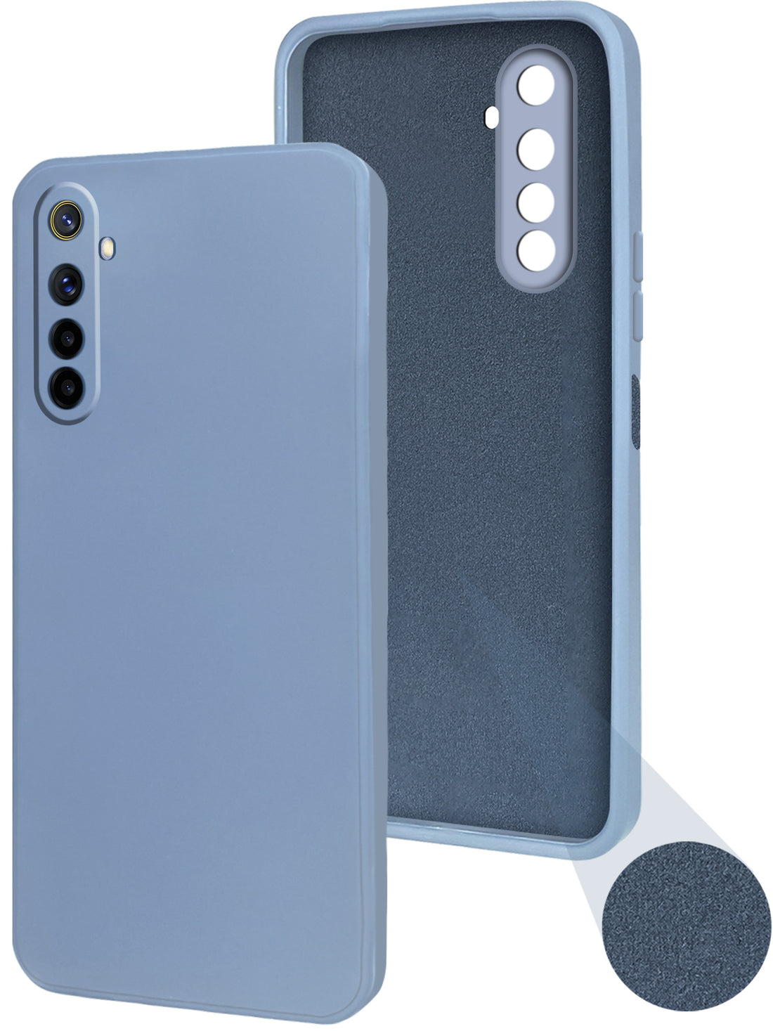 For Realme 6 Back Cover Case ( Matte Finish Silicone with Inside Fiber cloth)