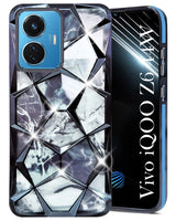 For Vivo IQOO Z6 44W Back Cover Case (Dual Design Glitter Sparkle and Detachable Diamond Print Case | Soft and Flexible)