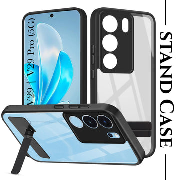 For Vivo V29 | Vivo V29 Pro 5G Back Cover Case (Built-in Stand | Lifetime Anti Yellow | Kickstand Shockproof | Camera Protection | MagSafe Compatible)