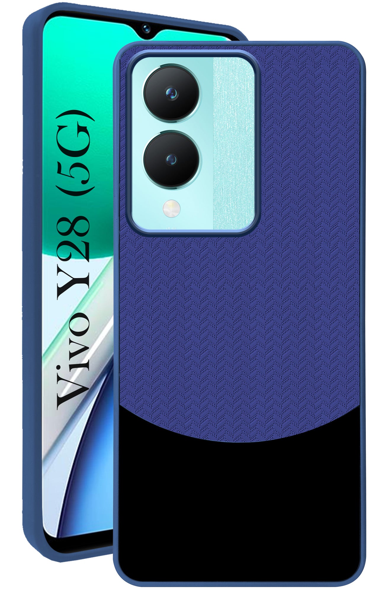 For Vivo Y28 5G Back Cover Case (Elegant PU Leather Finish | Premium Minimalist Professional | Camera Protection Bump)