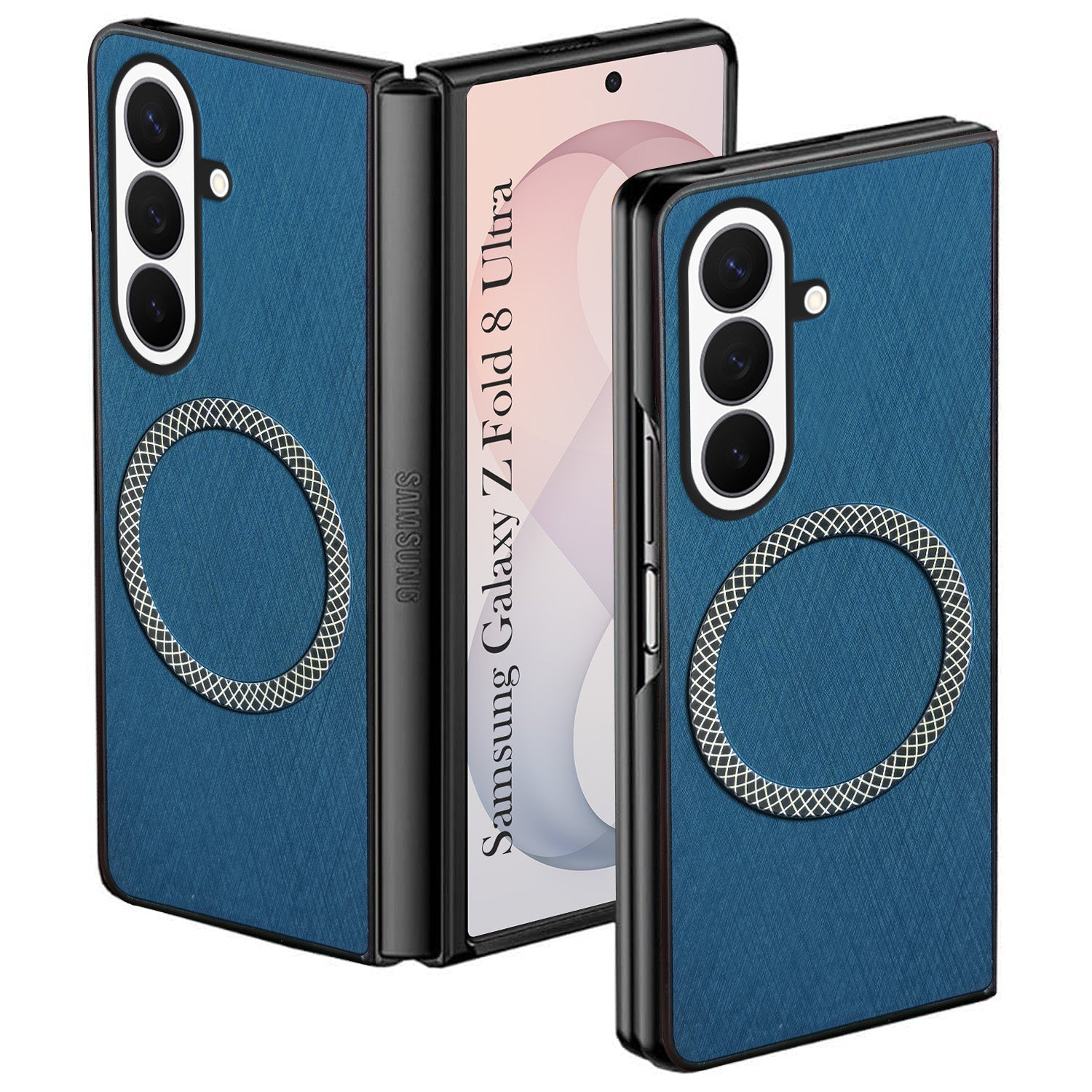 For Samsung Galaxy Z Fold 8 Ultra Back Cover Case Leather Finish (MagSafe Wireless Charging Compatible | Sleek and Professional)