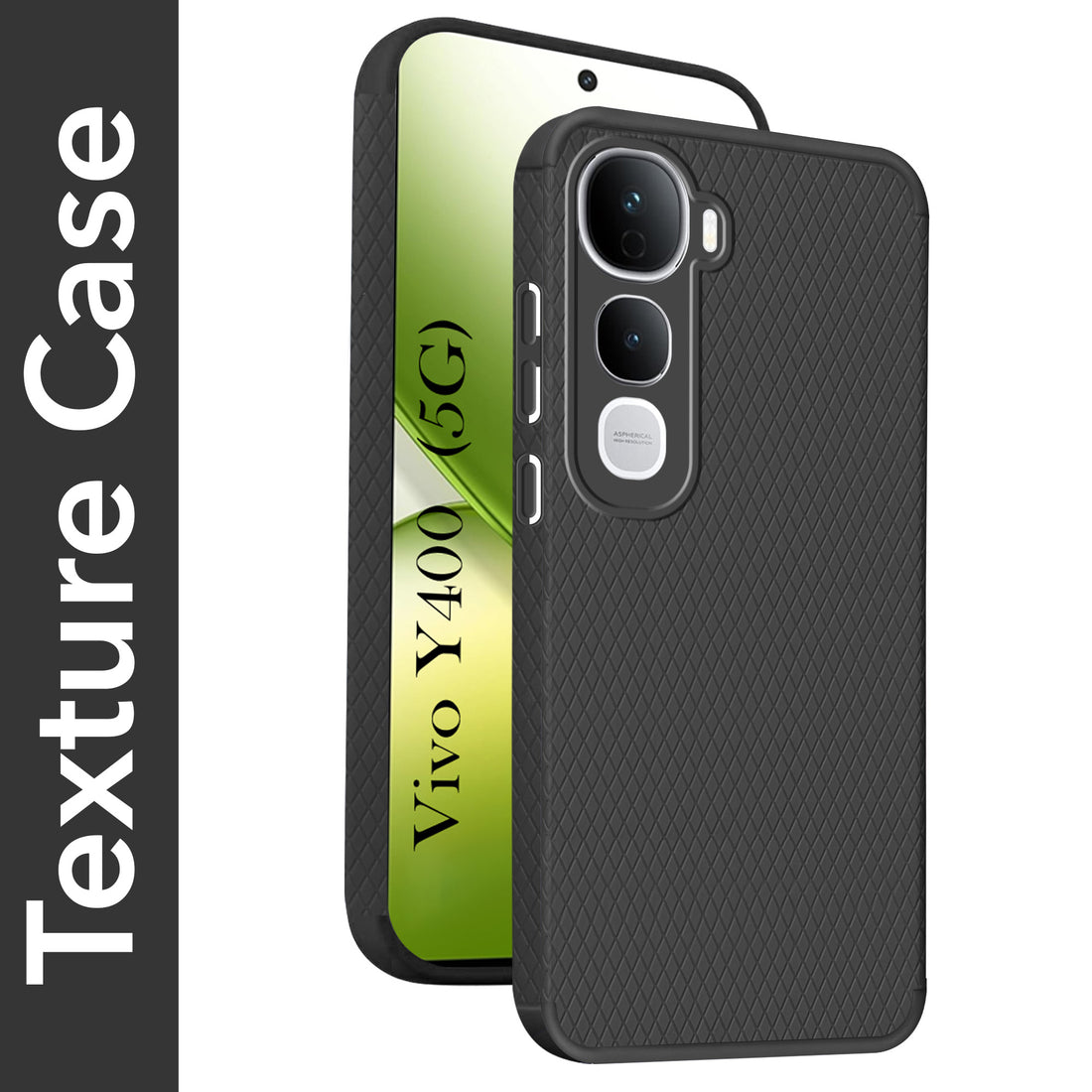 For Vivo Y400 Back Cover Case (Camera Protection | Side Grip Texture | Soft and Flexible)