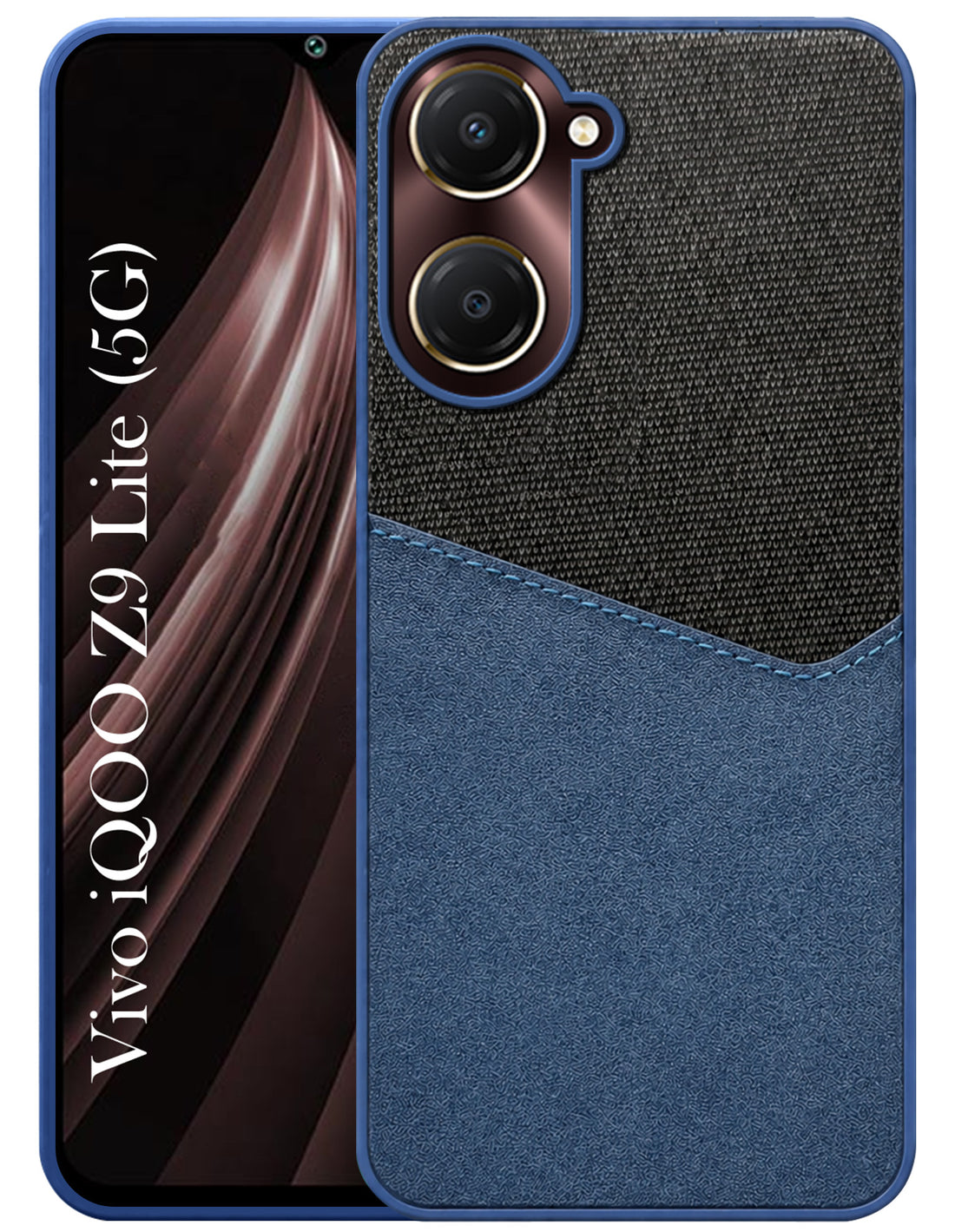 For Vivo iQOO Z9 Lite Back Cover Case (Dual PU Leather Stitch | Professional Minimalist | Soft and Flexible)
