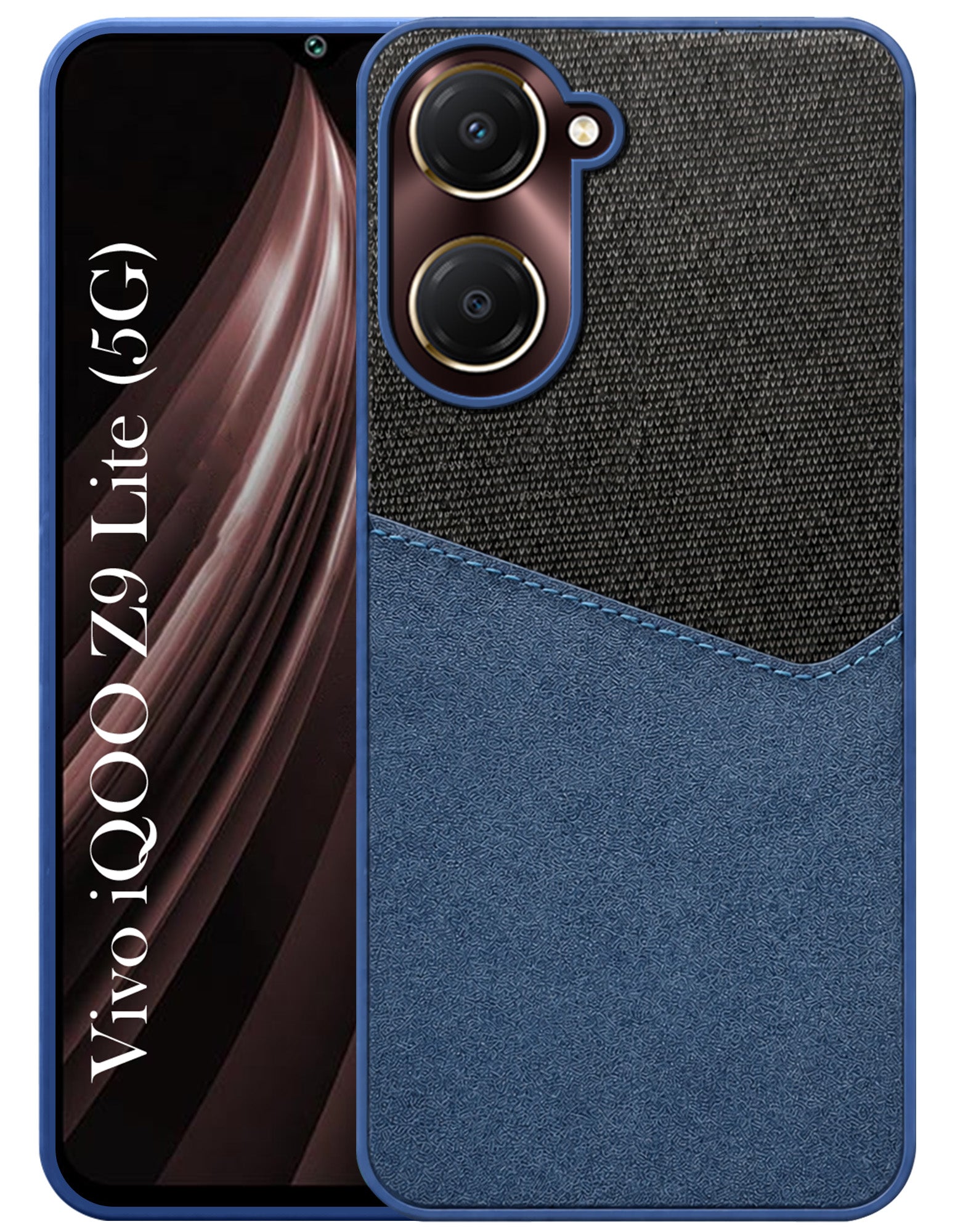 For Vivo iQOO Z9 Lite Back Cover Case (Dual PU Leather Stitch | Professional Minimalist | Soft and Flexible)