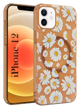 For Apple iPhone 12 Back Cover Case (Cute Floral Design | Flower Print for Girls | MagSafe Compatible Wireless Charging)