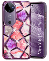 For Vivo V40 | Vivo V40 Pro 5G Back Cover Case ( Dual Design Glitter Sparkle and Detachable Diamond Print Case | Soft and Flexible)