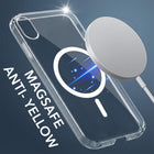For Apple iPhone XR Back Cover Case Lifetime Anti-Yellow MagSafe Compatible Clear (Sleek Hard Crystal | Shockproof and Camera Protection)