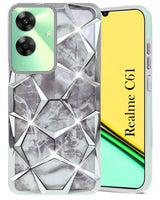 For Realme C61 | Realme Narzo N61 Back Cover Case (Dual Design Glitter Sparkle and Detachable Diamond Print Case | Soft and Flexible)