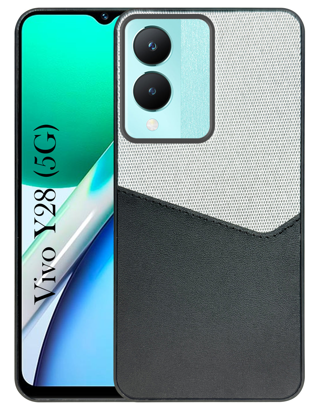 For Vivo Y28 5G Back Cover Case (Dual PU Leather Stitch | Professional Minimalist | Soft and Flexible)