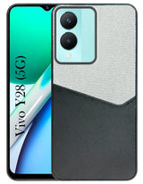 For Vivo Y28 5G Back Cover Case (Dual PU Leather Stitch | Professional Minimalist | Soft and Flexible)