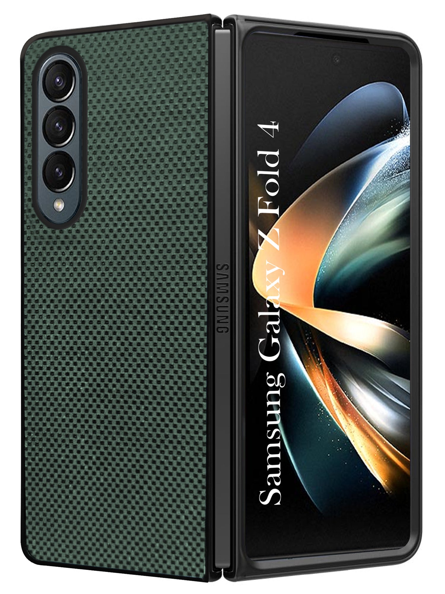For Samsung Galaxy Z Fold 4 5G Back Flip Case Cover (Craft Printed Design | Hybrid Texture | Inside Microfiber Cloth)