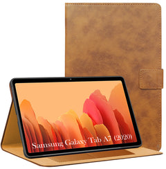 For Samsung Galaxy Tab A7 (2020) 10 Inch SM-T500/T505/T505N Flip Cover Folio Cover (PU Leather | Multi-Angle Smart Stand | Card Storage Slots | Silicone Back Pouch)