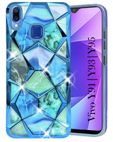 For Vivo Y91 | Vivo Y93 | Vivo Y95 Back Cover Case (Dual Design Glitter Sparkle and Detachable Diamond Print Case | Soft and Flexible)