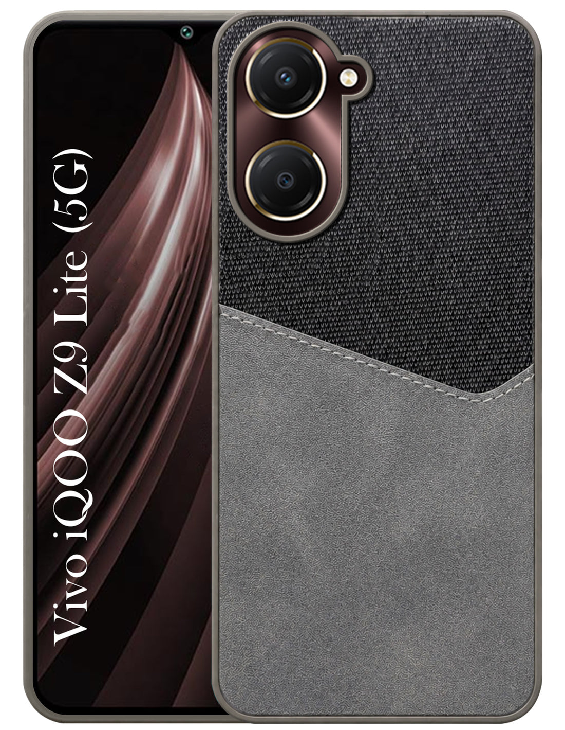 For Vivo iQOO Z9 Lite Back Cover Case (Dual PU Leather Stitch | Professional Minimalist | Soft and Flexible)