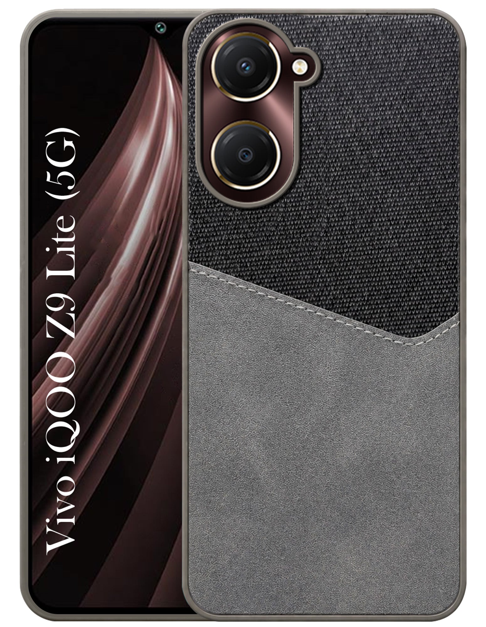 For Vivo iQOO Z9 Lite Back Cover Case (Dual PU Leather Stitch | Professional Minimalist | Soft and Flexible)