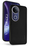 For Vivo T4R Back Cover Case (Textured Grip Design | Micro-Fiber Cloth Inside | Slim and Light Weight | Soft Touch and Feel | Black)