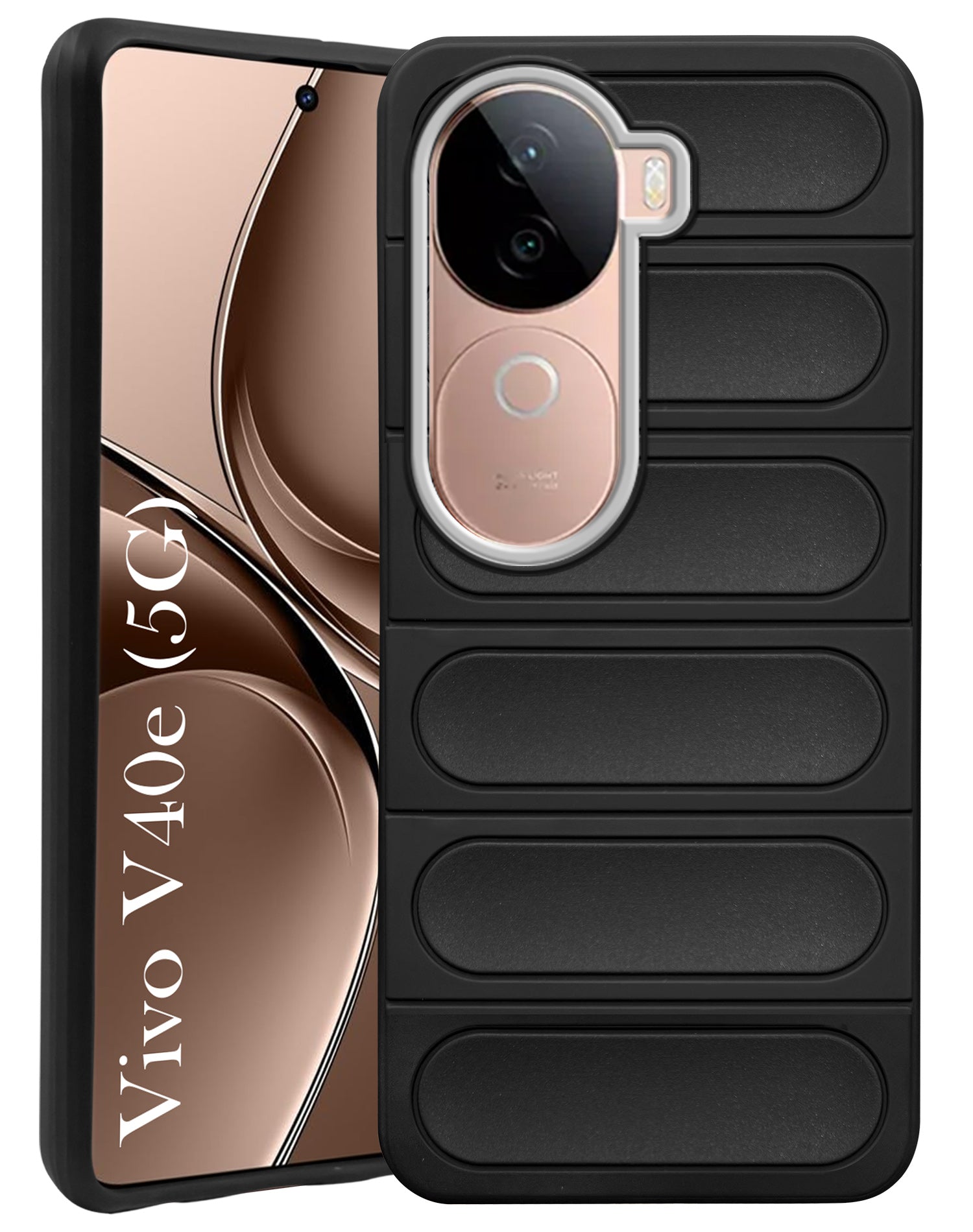 For Vivo V40e Back Cover Case (Matte Liquid Silicone| Camera Protection Ring | Professional Wave Design | Shockproof Anti Slip Grip )
