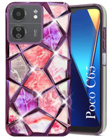 For Poco C65 Back Cover Case (Dual Design Glitter Sparkle and Detachable Diamond Print Case | Soft and Flexible)