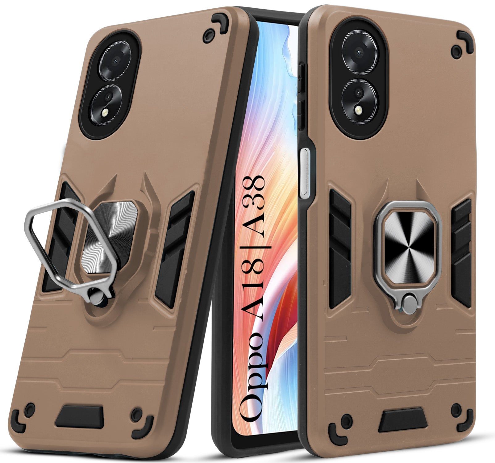For Oppo A38 | Oppo A18 Back Cover Case (Shockproof Polycarbonate Dual Layer Hybrid Armor)