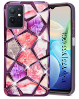 For Vivo Y75 5G | Y55 5G Back Cover Case (Dual Design Glitter Sparkle and Detachable Diamond Print Case | Soft and Flexible)