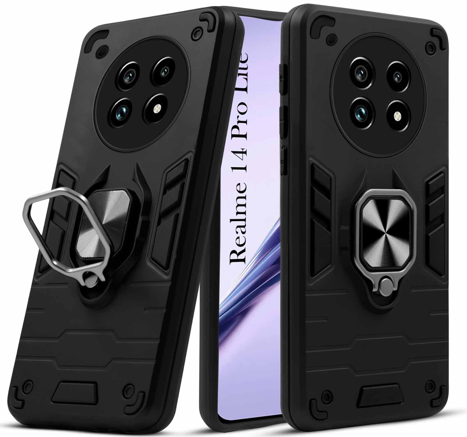 For Realme 14 Pro Lite Back Cover Case (Shockproof Polycarbonate Dual Layer Hybrid Armor)