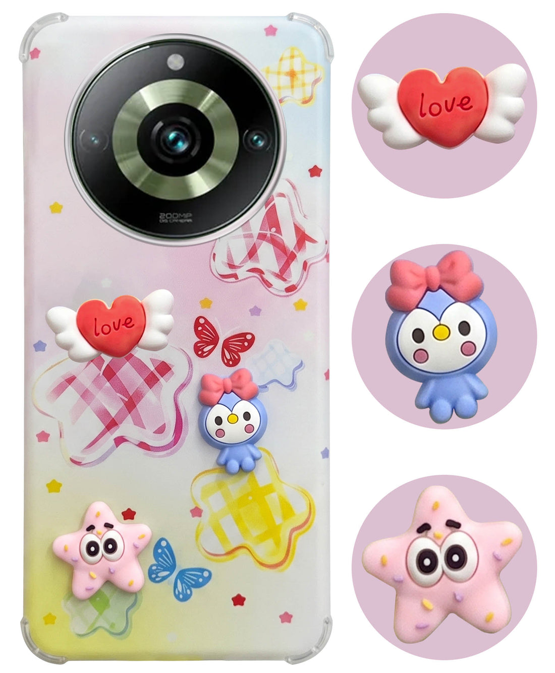 For Realme 11 Pro 5G | Realme 11 Pro Plus 5G Back Cover Case (3D Cute Cartoons | Hard Back Side Soft | Matte Premium Finish | HD Printing)