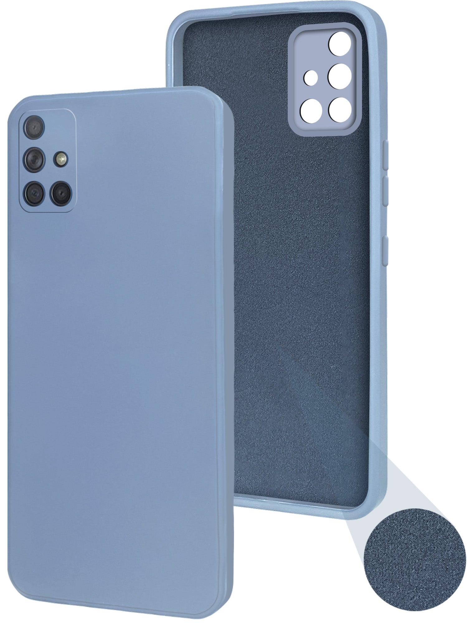 For Samsung Galaxy A71 Back Cover Case (Matte Finish Silicone with Inside Fiber cloth)