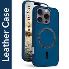 For Apple iPhone 16 Pro Back Cover Case (Sleek Leather Finish | MagSafe Compatible Wireless Charging | Camera Bump Protection)