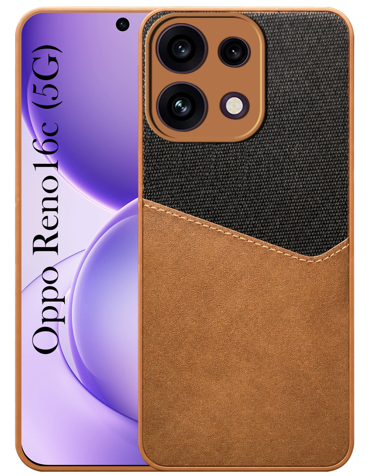 For Oppo Reno 16C 5G Back Cover Case (Dual PU Leather Stitch | Professional Minimalist | Soft and Flexible)