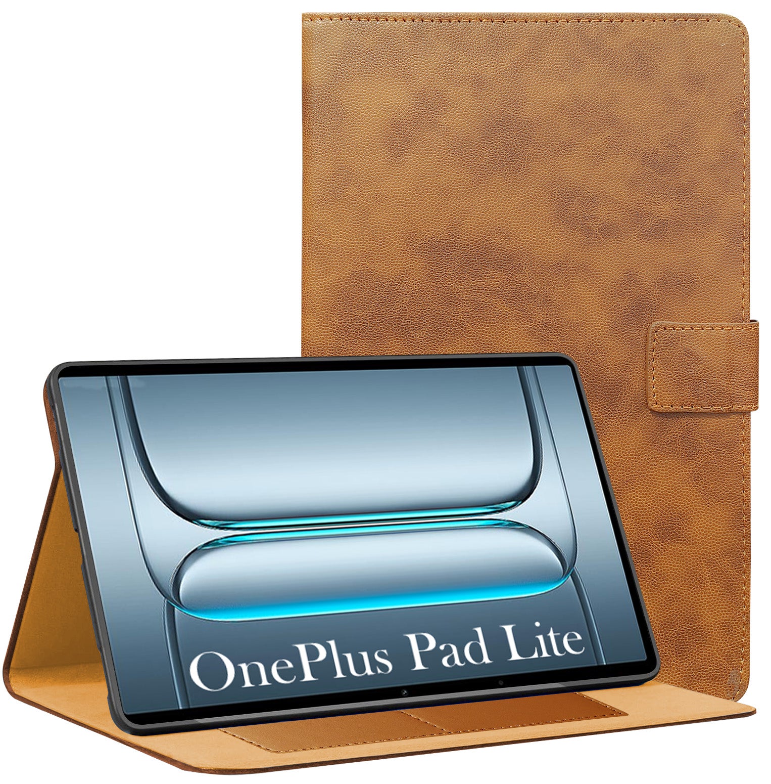 For OnePlus Pad Lite 11 Inch OPD2480 Flip Cover Folio Cover (PU Leather | Multi-Angle Smart Stand | Card Storage Slots | Silicone Back Pouch)