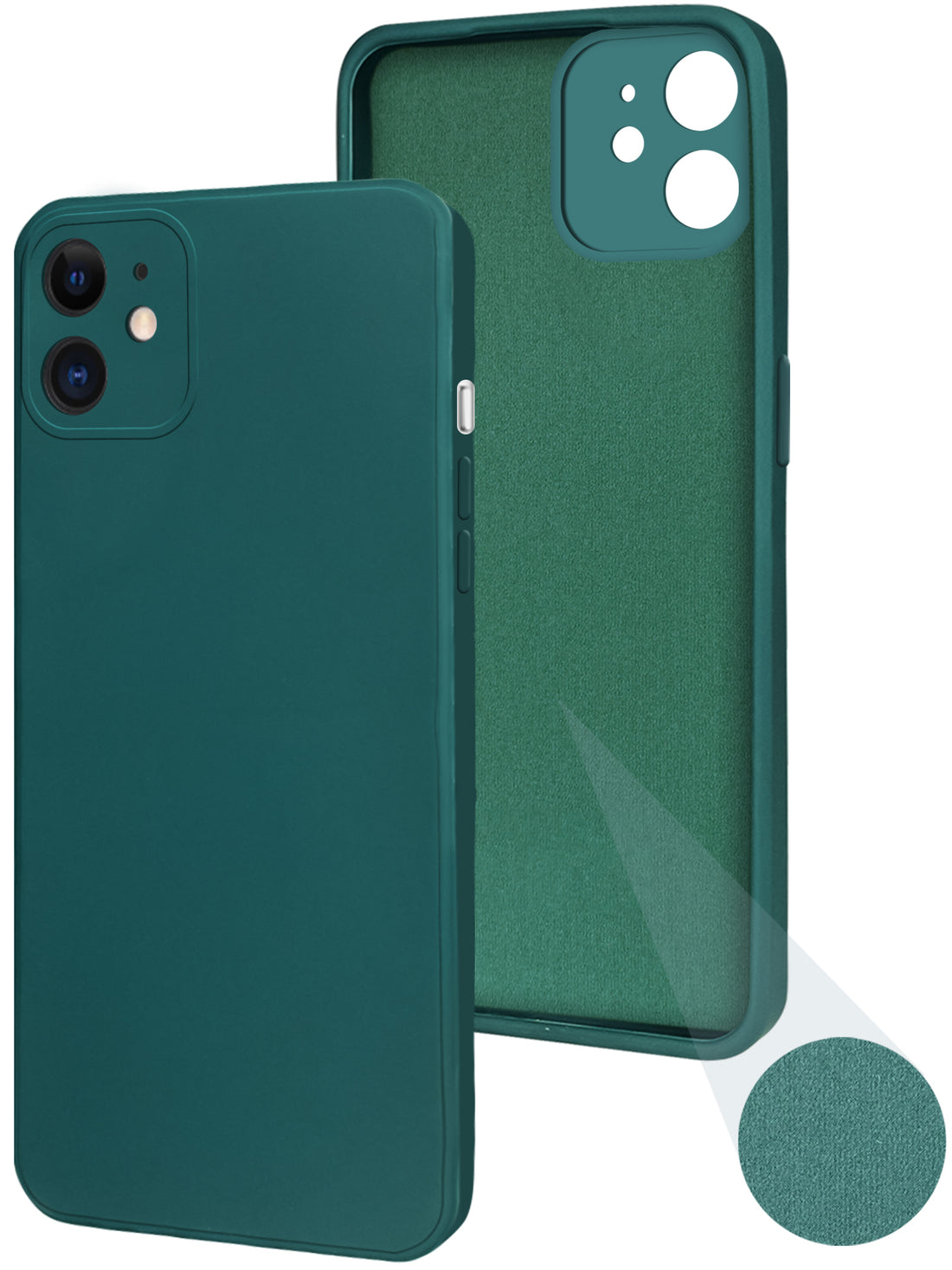 For Apple iPhone 11 Back Cover Case (Matte Finish Silicone with Inside Fiber cloth)