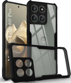 For Motorola Moto Edge 60 Pro Back Cover Case ( Shockproof with Polycarbonate Clear Panel | Professional Black)