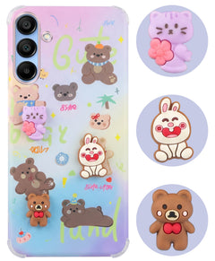For Samsung Galaxy A15 5G Back Cover Case (3D Cute Cartoons | Hard Back Side Soft | Matte Premium Finish | HD Printing)