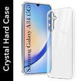 For Samsung Galaxy A34 5G Back Cover Case (Hybrid Crystal panel with Side Soft PU | Camera Protection | HD Clear Shockproof)