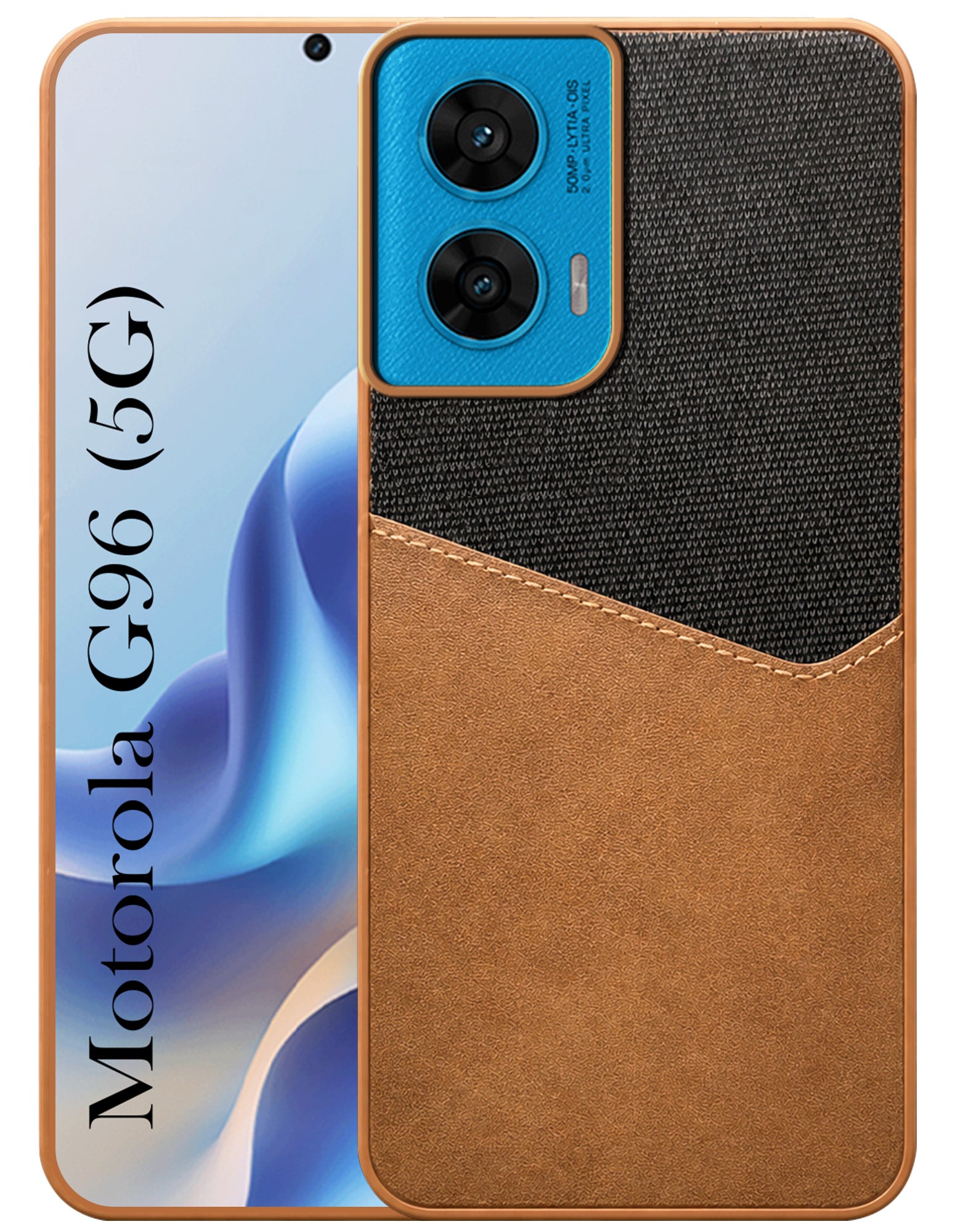 For Motorola Moto G96 Back Cover Case (Dual PU Leather Stitch | Professional Minimalist | Soft and Flexible)