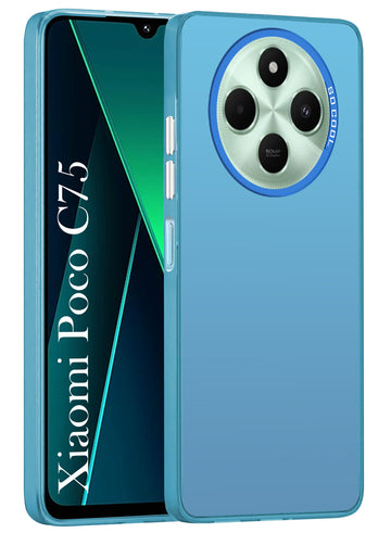 For Poco C75 | Poco M7  Hard Back Cover Case (Velvet Touch | Professional Glossy Finish | Camera Protection Bump)
