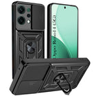 For Oppo Reno14 5G | Oppo Reno 14 5G Back Cover Case (Sliding Shutter Camera Protection | Polycarbonate |Ring Holder Kickstand)