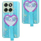 For Motorola Moto Edge 60 Back Cover Case (3D Cute Heart Strap Holder | Camera Protection | Designer Girls Print)