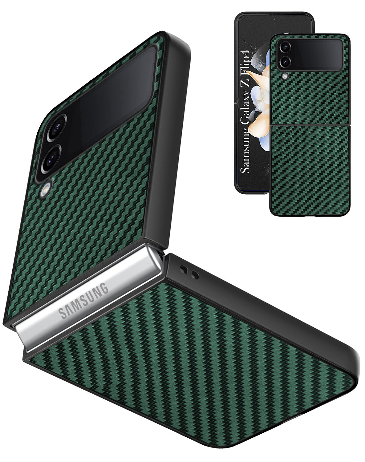 For Samsung Galaxy Z Flip 4 5G Back Flip Case Cover (Craft Printed Design | Hybrid Texture | Inside Microfiber Cloth)