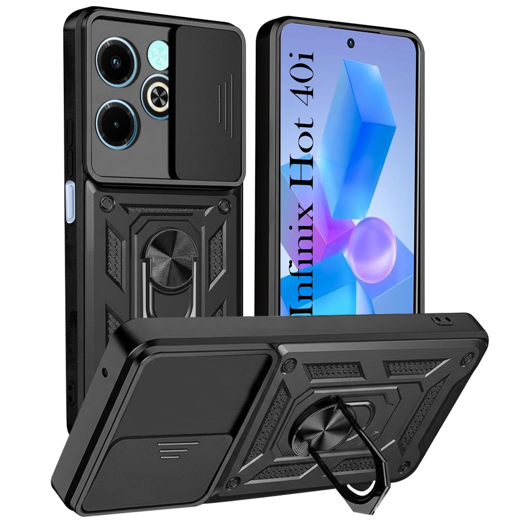For Infinix Hot 40i Back Cover Case (Hybrid Dual Armor Polycarbonate)