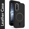 For Oneplus Nord 5 Back Cover Case Leather Finish (MagSafe Compatible Wireless Charging | Soft Touch | Camera Bump Protection)